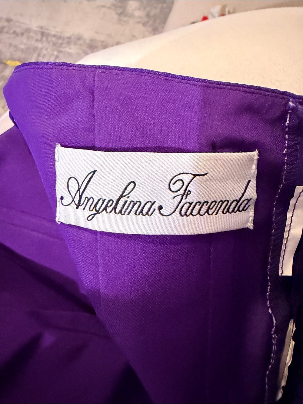 Angelina Faccenda Purple Ruffled Halter Fit & Flare Dress - Picture 3 of 7
